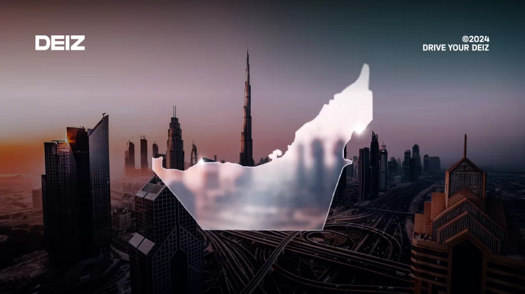 The route for traveling through the UAE by car